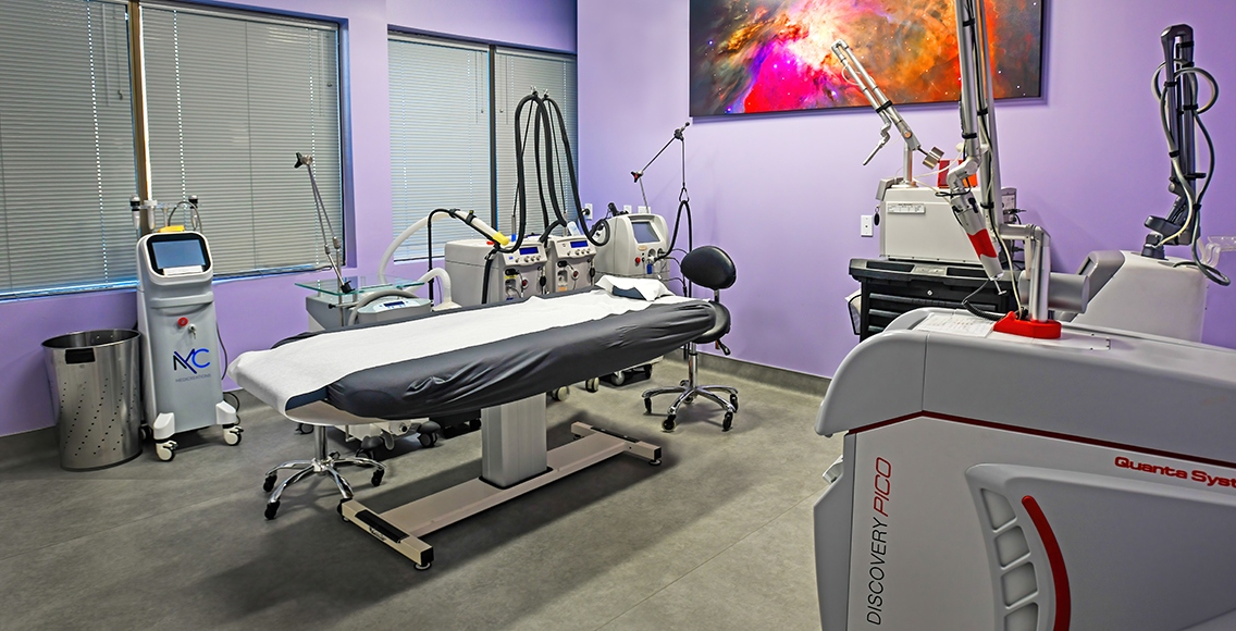 Many different lasers inside the laser operating room